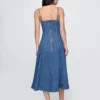 Denim midi-jurk