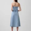 Denim midi-jurk