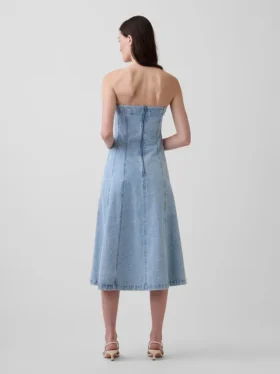 Denim midi-jurk