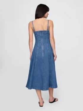 Denim midi-jurk