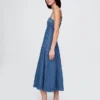 Denim midi-jurk