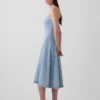Denim midi-jurk