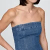 Denim midi-jurk