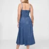 Denim midi-jurk