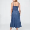 Denim midi-jurk