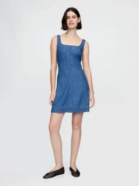 Denim mini-jurk