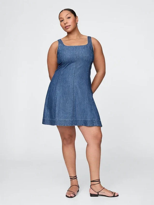 Denim mini-jurk