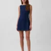 Denim mini-jurk met boothals