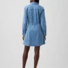Denim mini-jurk met knoopsluiting