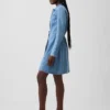 Denim mini-jurk met knoopsluiting