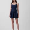 Denim mini-jurk met lage taille