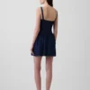 Denim mini-jurk met lage taille