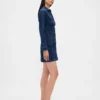 Denim mini-jurk met plooien