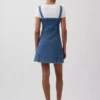 Denim mini-jurk met ritssluiting aan de voorkant