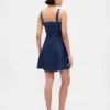 Denim mini-jurk met ritssluiting aan de voorkant