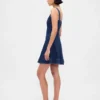 Denim mini-jurk met ritssluiting aan de voorkant
