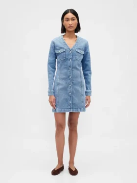 Denim mini-jurk met zakken