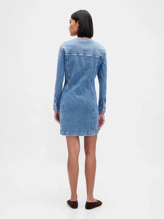 Denim mini-jurk met zakken
