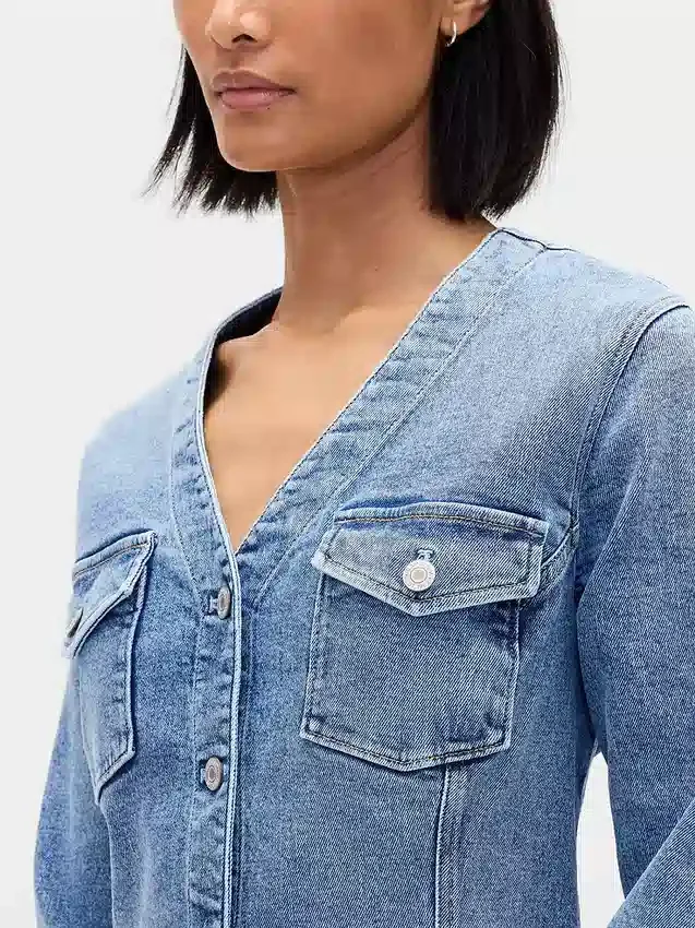 Denim mini-jurk met zakken