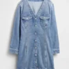 Denim mini-jurk met zakken