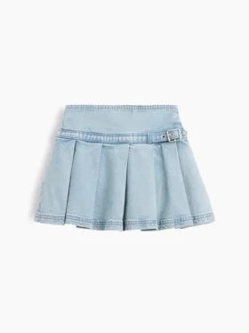 Denim mini-plooirok voor kinderen