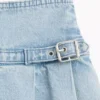 Denim mini-plooirok voor kinderen