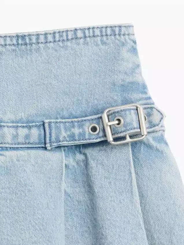 Denim mini-plooirok voor kinderen