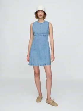 Denim mini-shiftjurk