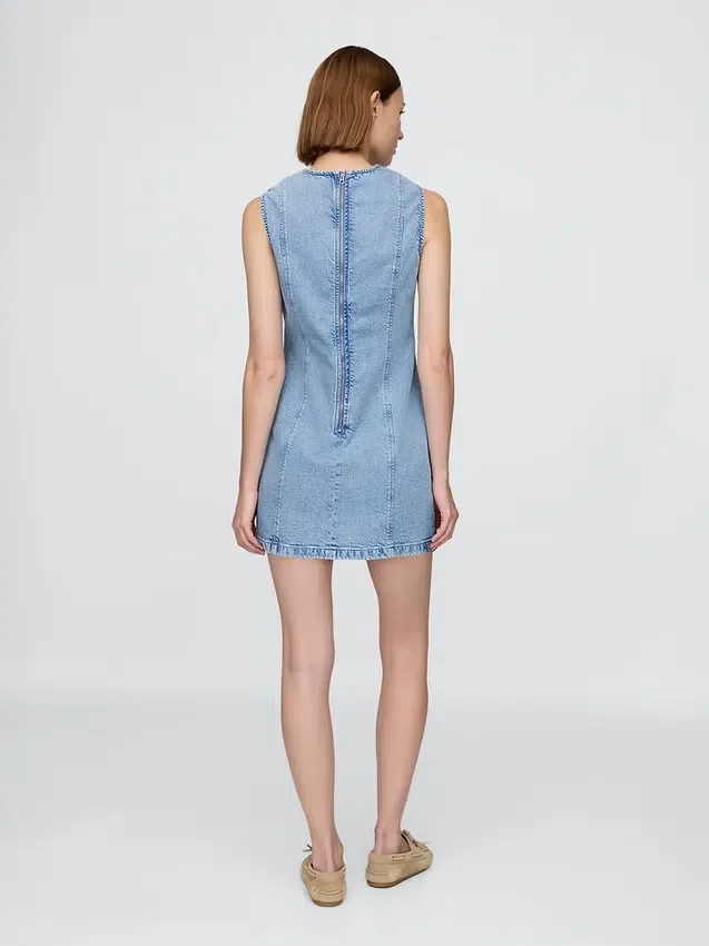 Denim mini-shiftjurk