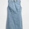 Denim mini-shiftjurk