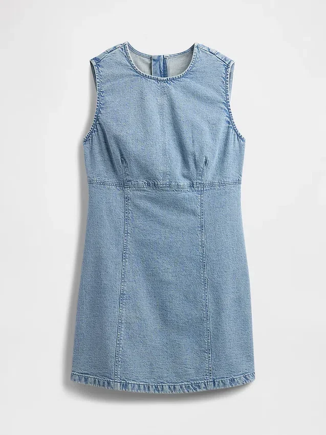 Denim mini-shiftjurk
