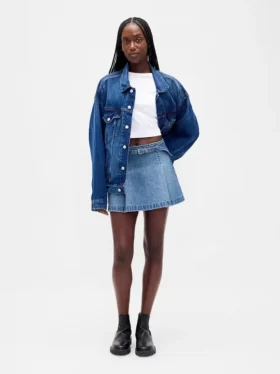 Denim minirok met riemen