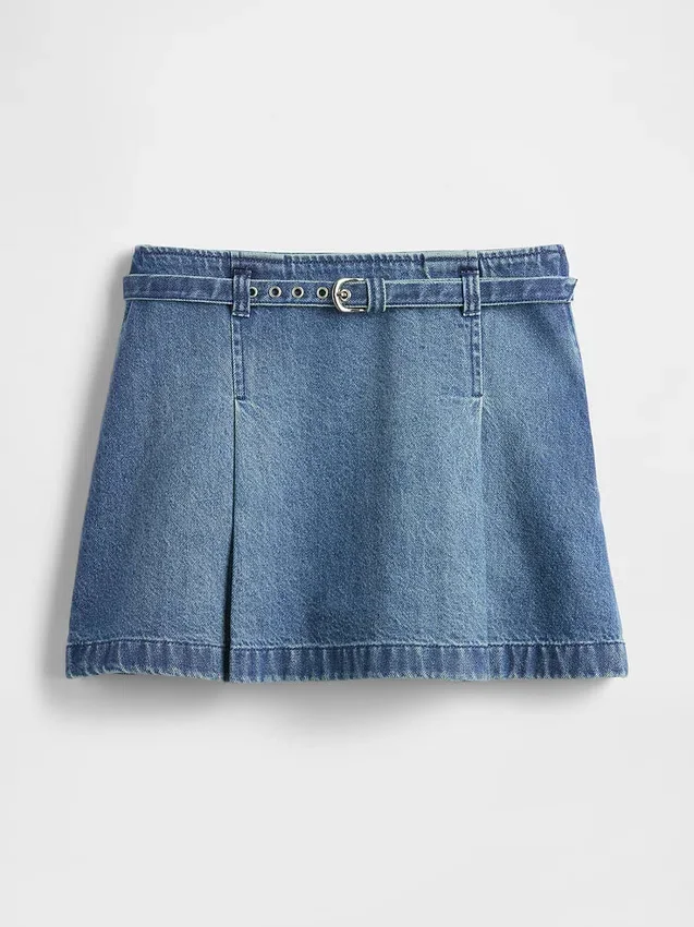 Denim minirok met riemen