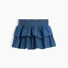 Denim miniskort met smockwerk voor kinderen