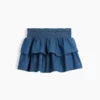 Denim miniskort met smockwerk voor kinderen