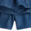 Denim miniskort met smockwerk voor kinderen