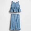 Denim-outfitset met ruches voor Baby & Peuter