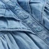 Denim-outfitset met ruches voor baby’s