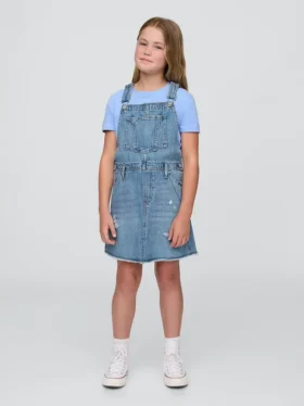 Denim overgooierjurk voor kinderen