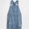 Denim overgooierjurk voor kinderen