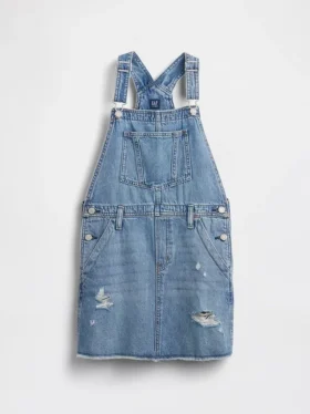 Denim overgooierjurk voor kinderen