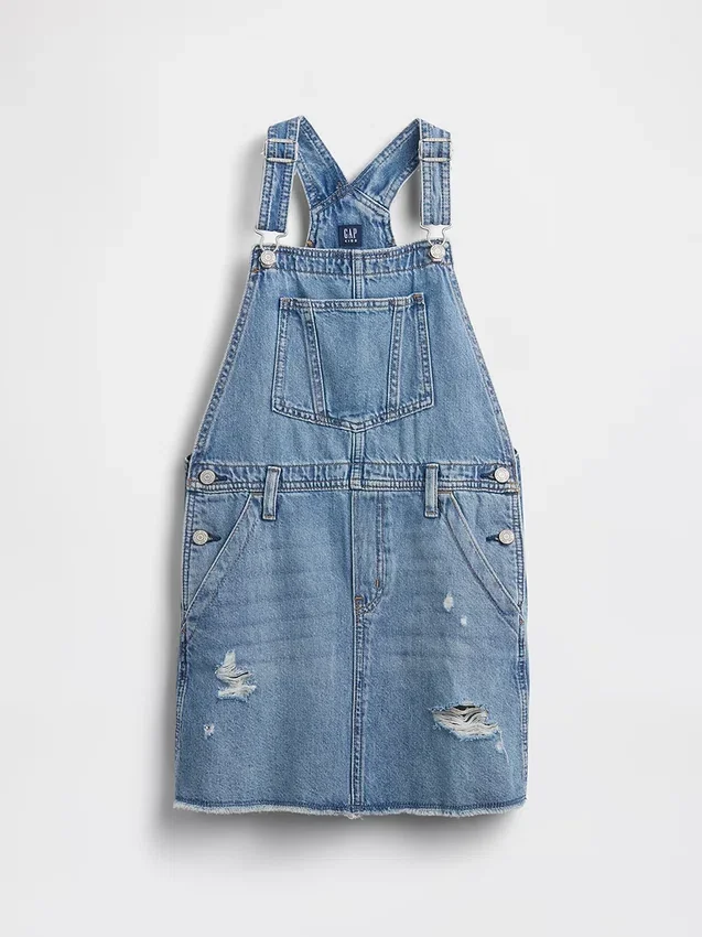 Denim overgooierjurk voor kinderen