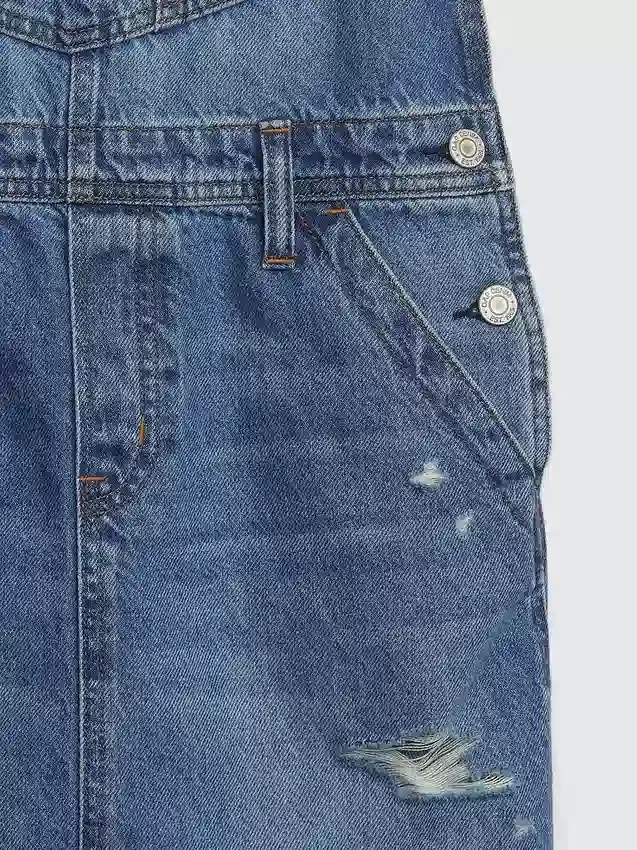 Denim overgooierjurk voor kinderen
