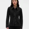 Denim overhemd met getailleerde naden