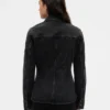 Denim overhemd met getailleerde naden