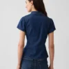 Denim overhemd met kapmouwtjes