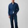 Denim overhemd met rechte zoom en relaxte pasvorm