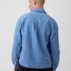 Denim overhemd met rechte zoom en relaxte pasvorm