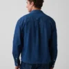 Denim overhemd met rechte zoom en relaxte pasvorm