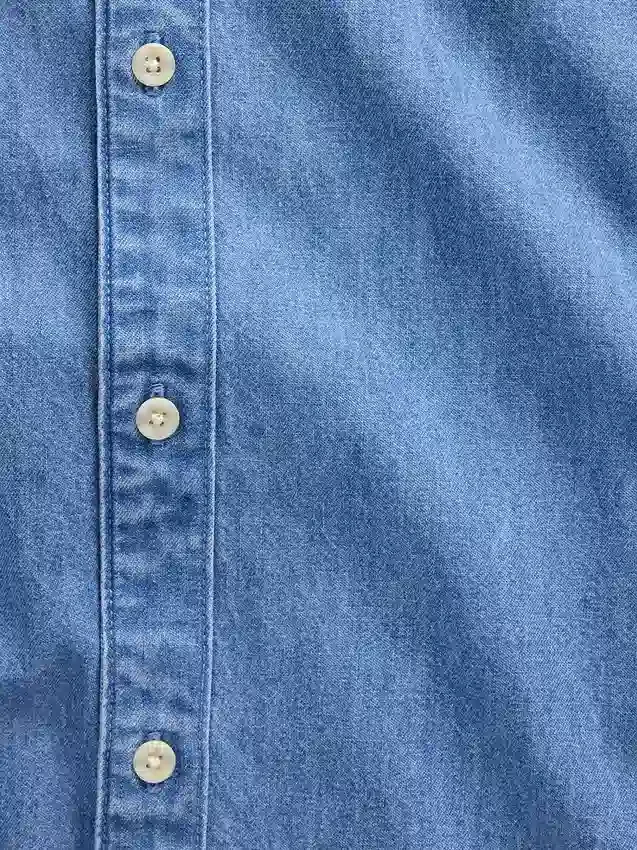 Denim overhemd met rechte zoom en relaxte pasvorm